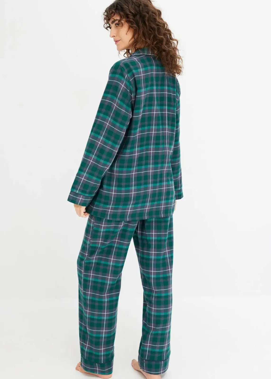 bonprix Wäsche·Nachtwäsche|Nachtwäsche^Gewebter Pyjama aus Flanell waldgrün kariert