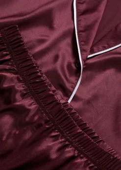 bonprix Wäsche·Nachtwäsche|Nachtwäsche^Gewebter Pyjama aus glänzendem Satin weinrot