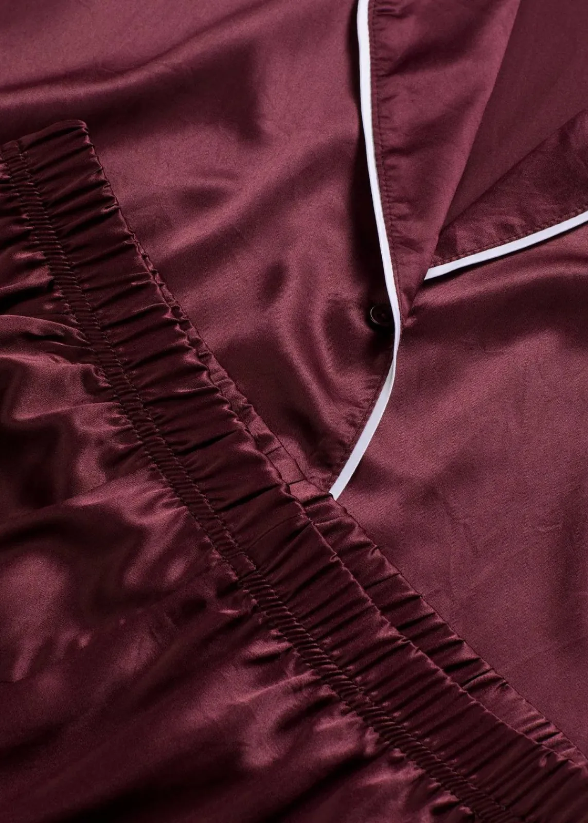 bonprix Wäsche·Nachtwäsche|Nachtwäsche^Gewebter Pyjama aus glänzendem Satin weinrot