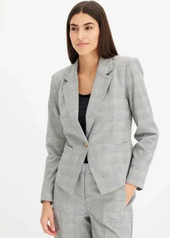 bonprix Blazer|Bekleidung·Basics^Glencheck Blazer schwarz/sand kariert
