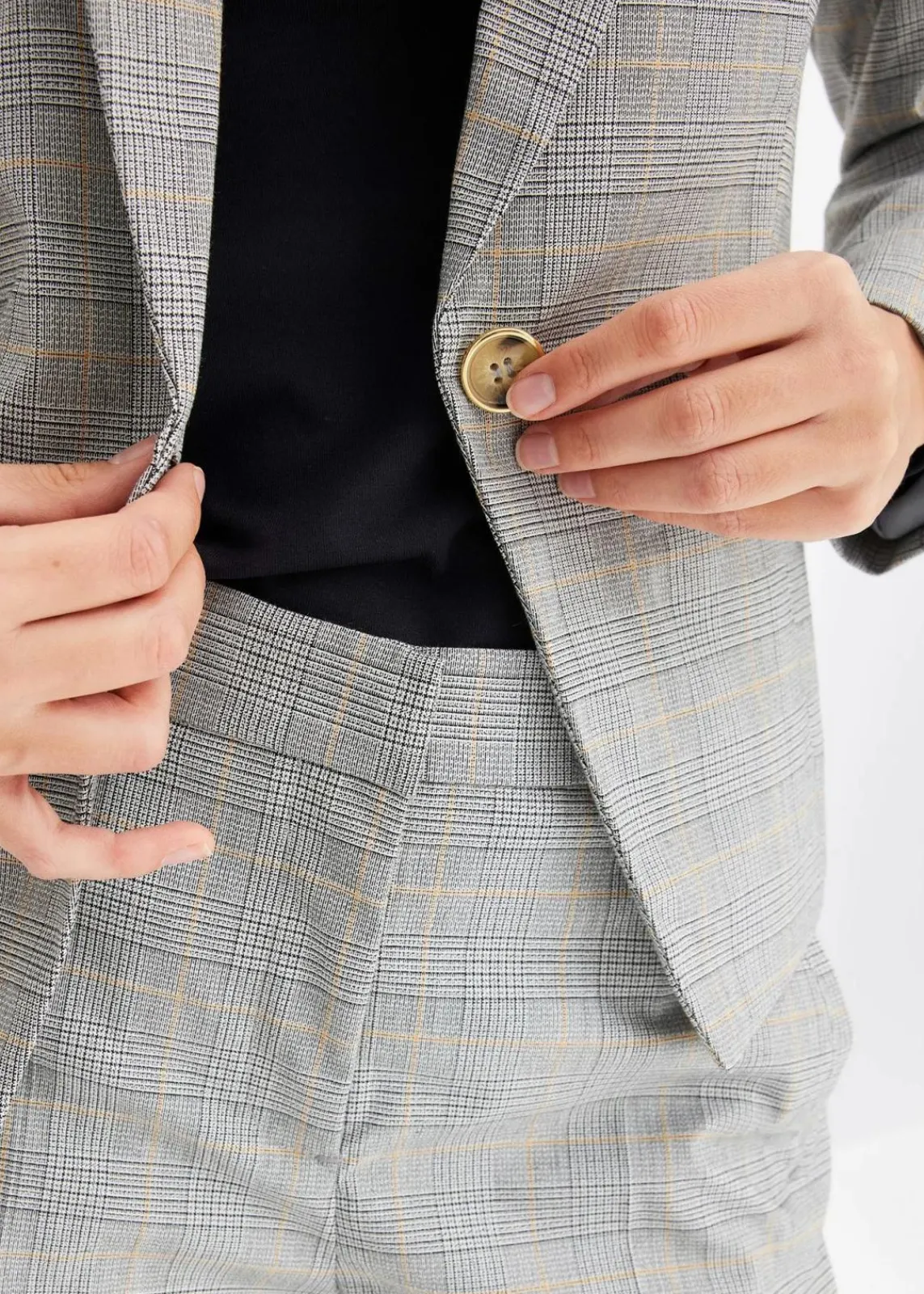 bonprix Blazer|Bekleidung·Basics^Glencheck Blazer schwarz/sand kariert