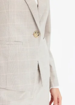 bonprix Bekleidung·Basics|Blazer^Glencheck Blazer hellgrau/hellrosa kariert