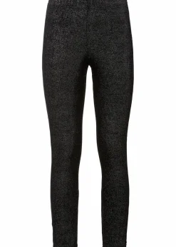 bonprix Bekleidung·Kleider|Hosen^Glitzer Leggings aus Samt schwarz/silber