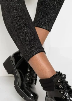 bonprix Bekleidung·Kleider|Hosen^Glitzer Leggings aus Samt schwarz/silber
