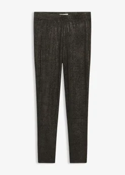 bonprix Hosen|Bekleidung·Kleider^Glitzer Leggings aus Samt schwarz/gold