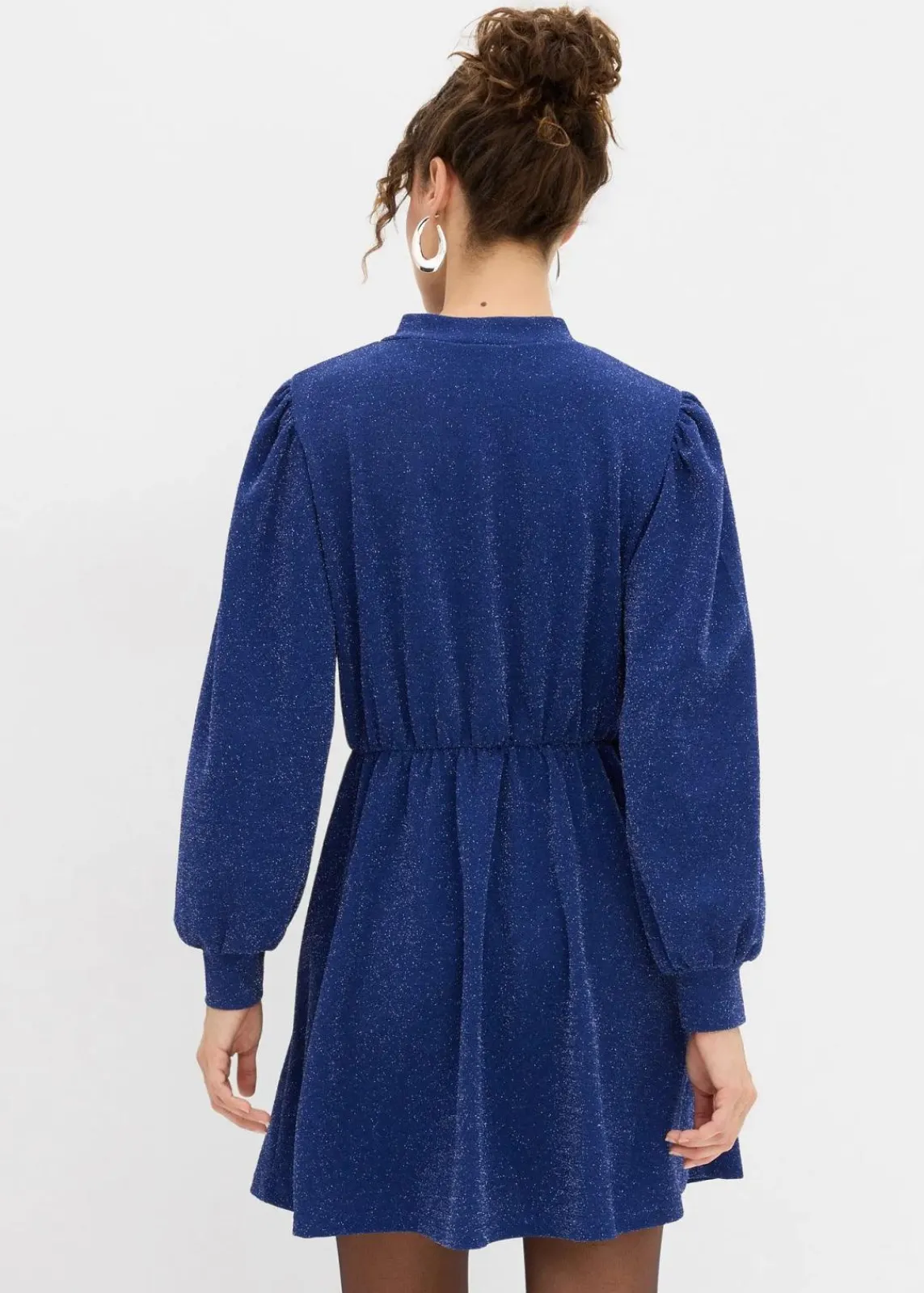 bonprix Bekleidung·Pullover & Strickjacken|Kleider^Glitzerkleid aus fester Interlock-Qualität mitternachtsblau