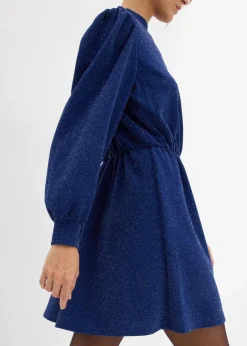 bonprix Bekleidung·Pullover & Strickjacken|Kleider^Glitzerkleid aus fester Interlock-Qualität mitternachtsblau