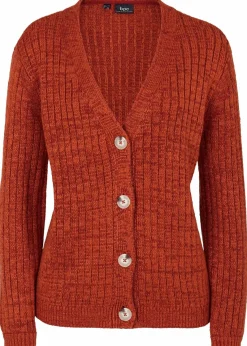 bonprix Bekleidung·Umstandsmode|Bekleidung·Jeans^Grobe Strickjacke mit recycelter Baumwolle rostbraun meliert