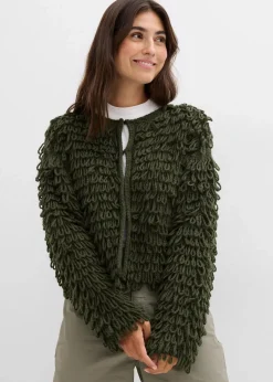 bonprix Bekleidung·Umstandsmode|Bekleidung·Jeans^Grobstrickjacke tiefoliv