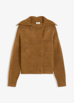 bonprix Bekleidung·Umstandsmode|Pullover & Strickjacken^Grobstrickjacke cognac braun meliert