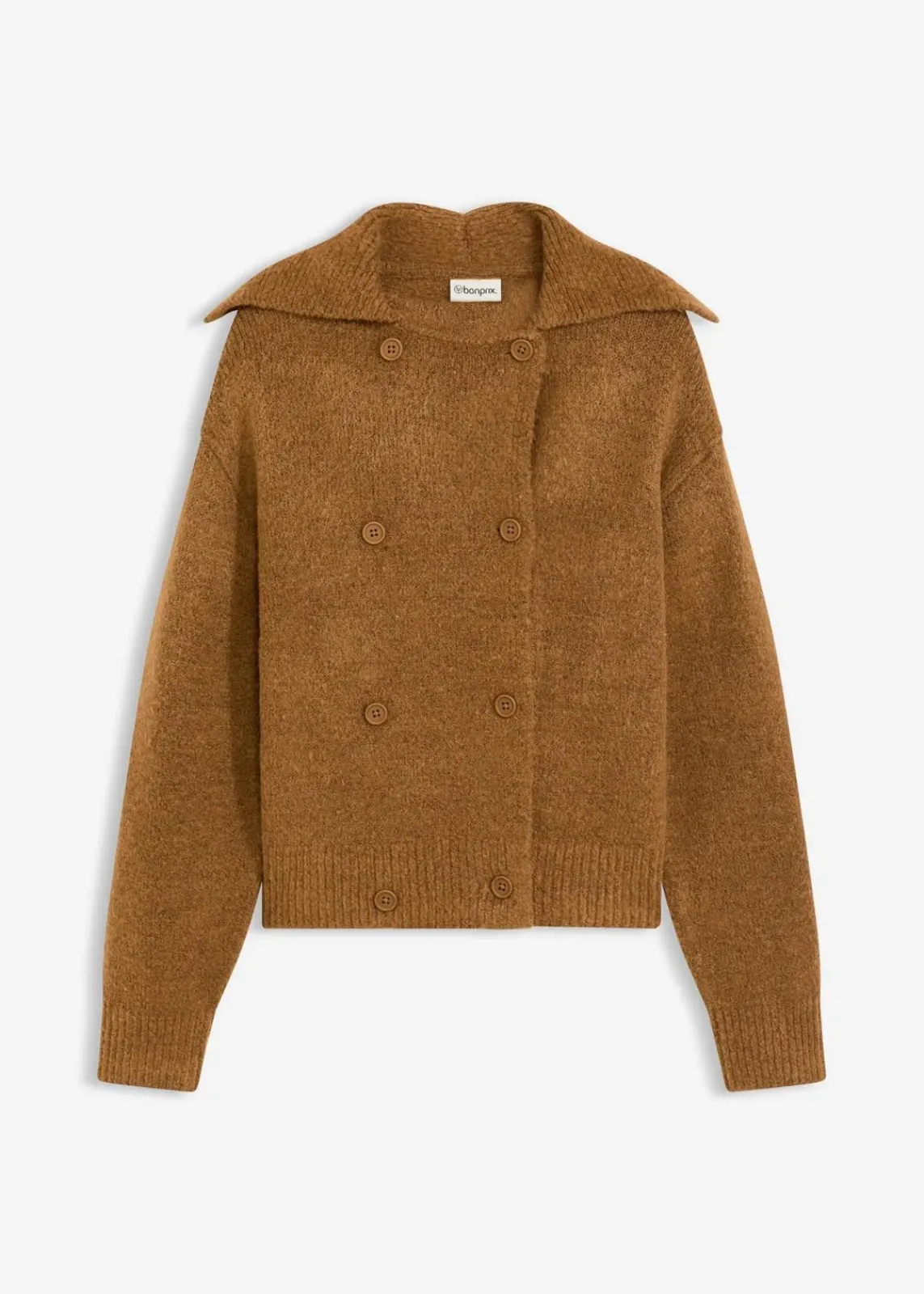 bonprix Bekleidung·Umstandsmode|Pullover & Strickjacken^Grobstrickjacke cognac braun meliert