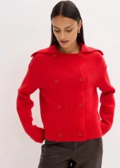 bonprix Bekleidung·Umstandsmode|Pullover & Strickjacken^Grobstrickjacke lavarot