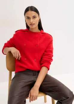 bonprix Bekleidung·Umstandsmode|Pullover & Strickjacken^Grobstrickjacke lavarot