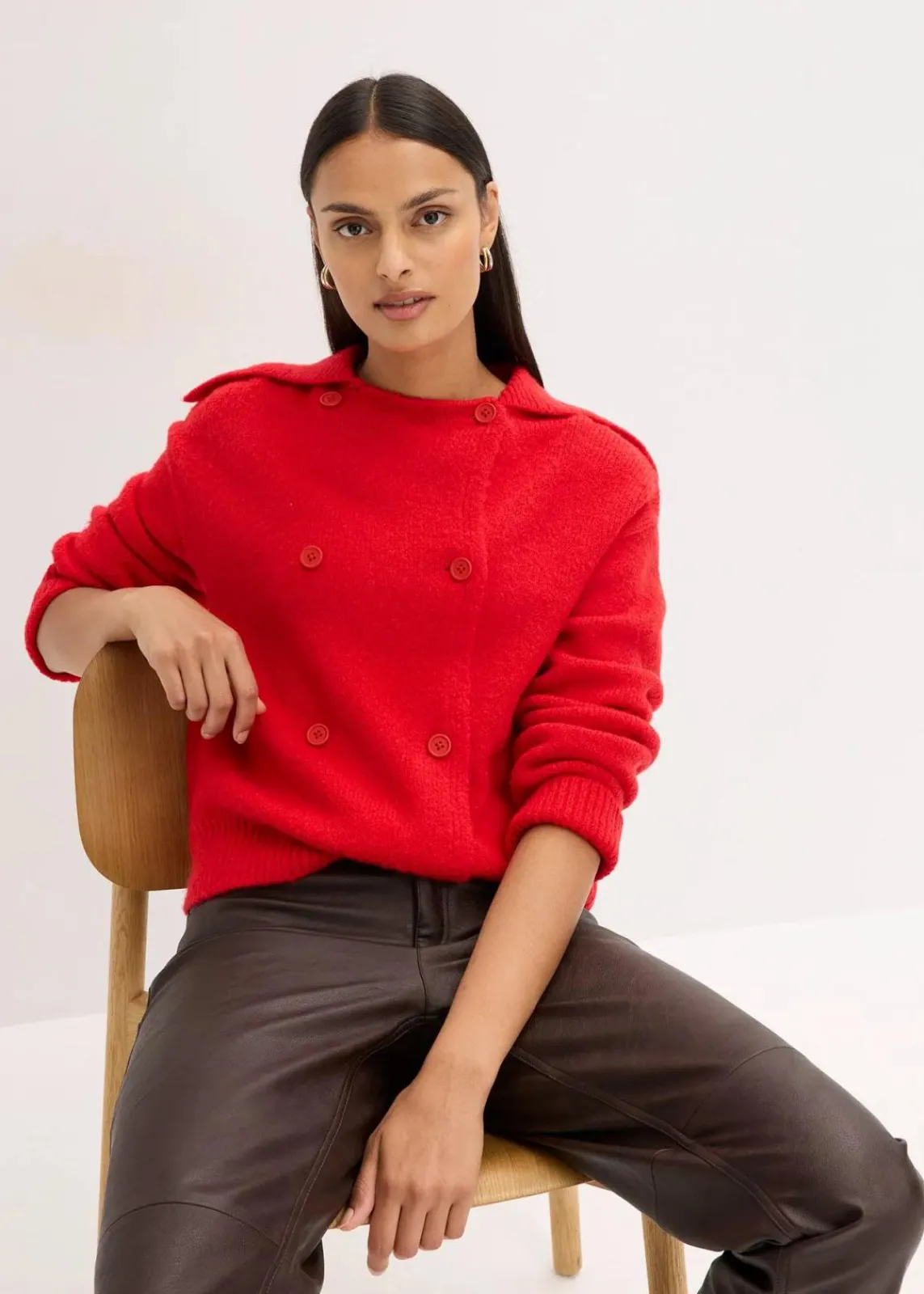 bonprix Bekleidung·Umstandsmode|Pullover & Strickjacken^Grobstrickjacke lavarot