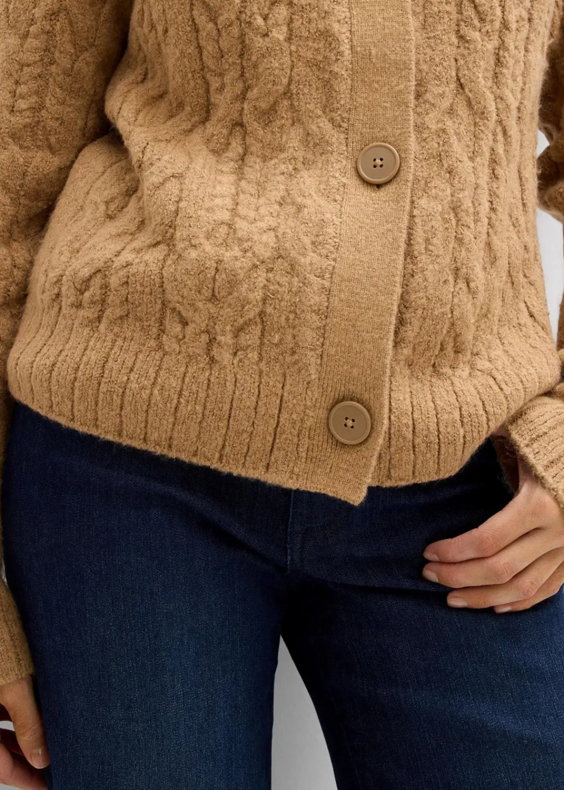 bonprix Bekleidung·Umstandsmode|Strickmode^Grobstrickjacke mattcamel