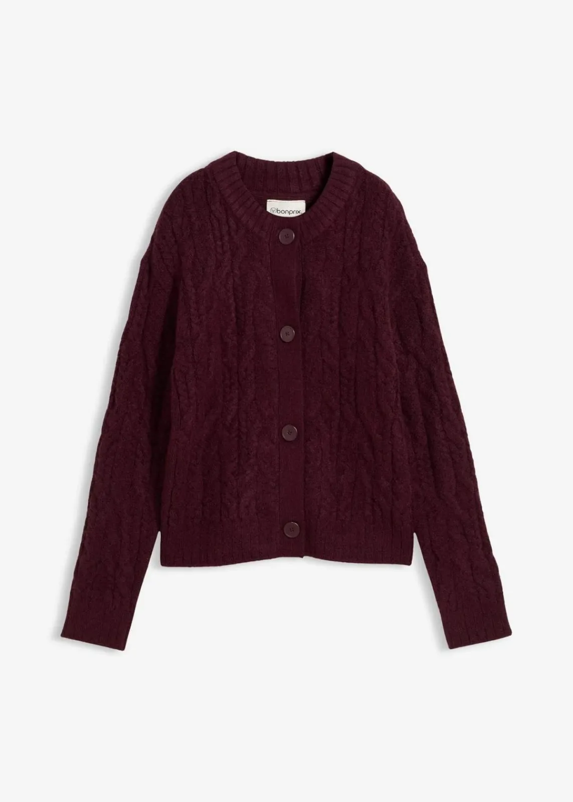 bonprix Bekleidung·Umstandsmode|Strickmode^Grobstrickjacke weinrot