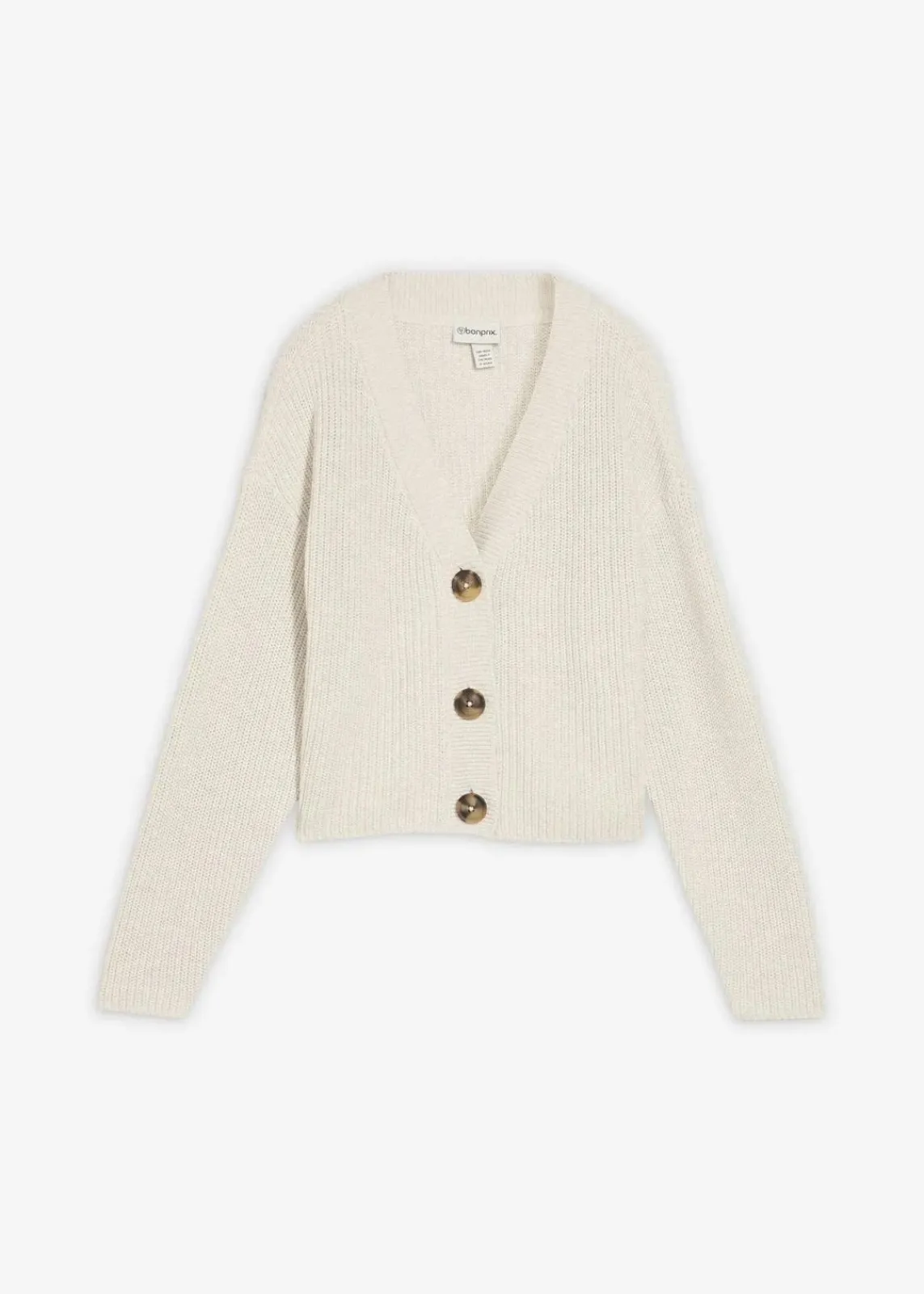 bonprix Bekleidung·Umstandsmode|Strickmode^Grobstrickjacke aus reiner Baumwolle wollweiß meliert
