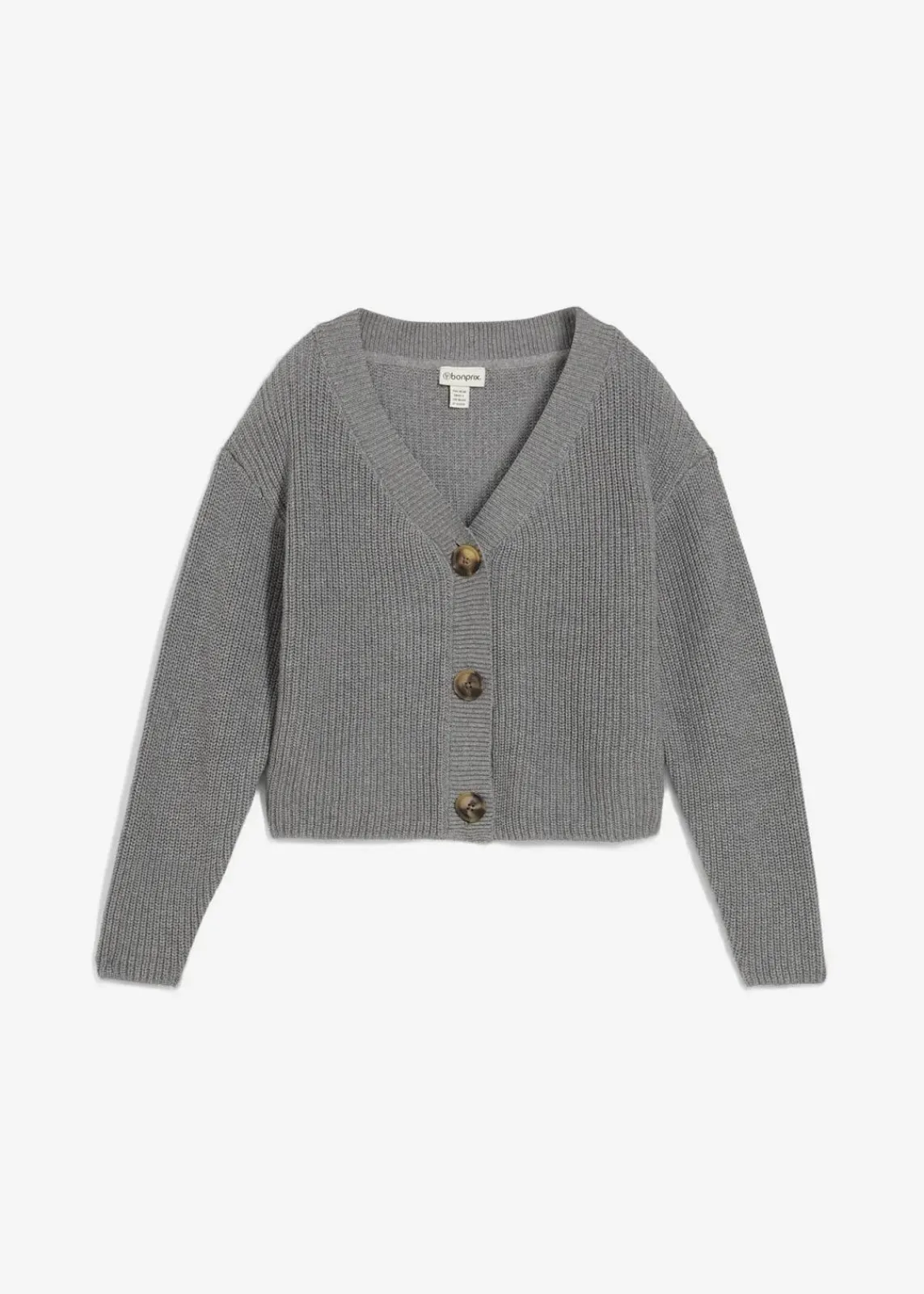 bonprix Bekleidung·Umstandsmode|Strickmode^Grobstrickjacke aus reiner Baumwolle grau meliert