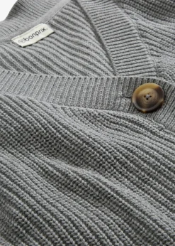 bonprix Bekleidung·Umstandsmode|Strickmode^Grobstrickjacke aus reiner Baumwolle grau meliert
