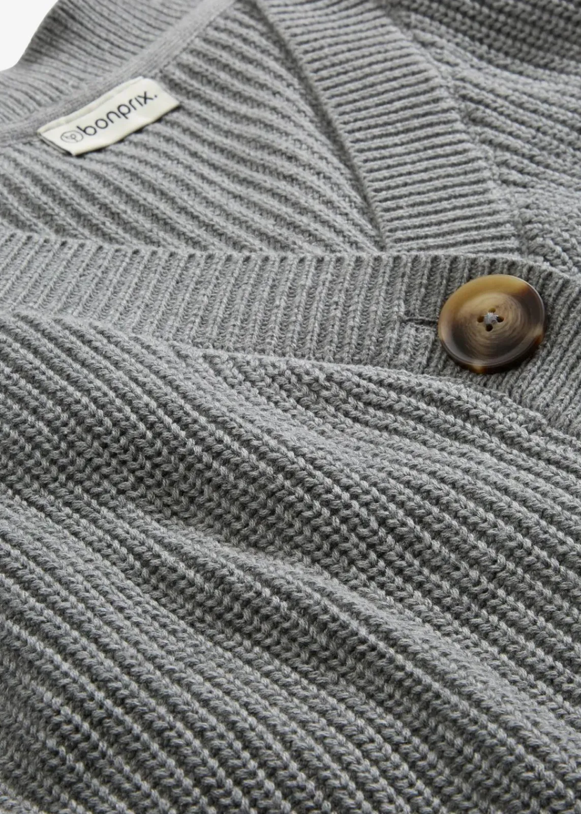 bonprix Bekleidung·Umstandsmode|Strickmode^Grobstrickjacke aus reiner Baumwolle grau meliert