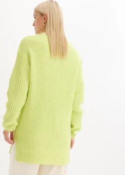 bonprix Bekleidung·Jeans|Pullover & Strickjacken^Grobstrickjacke aus weichem Wollmix mintgrün