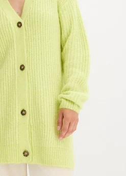 bonprix Bekleidung·Jeans|Pullover & Strickjacken^Grobstrickjacke aus weichem Wollmix mintgrün