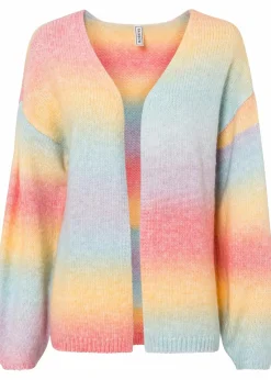 bonprix Bekleidung·Umstandsmode|Strickmode^Grobstrickjacke aus weichem Woll-Mix hellblau / rosa / gelb / lila