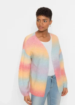 bonprix Bekleidung·Umstandsmode|Strickmode^Grobstrickjacke aus weichem Woll-Mix hellblau / rosa / gelb / lila