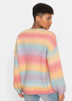 bonprix Bekleidung·Umstandsmode|Strickmode^Grobstrickjacke aus weichem Woll-Mix hellblau / rosa / gelb / lila
