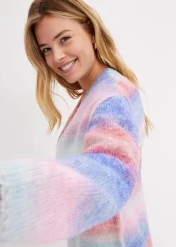 bonprix Bekleidung·Umstandsmode|Strickmode^Grobstrickjacke aus weichem Woll-Mix eisblau/pastellrose/edelsteinblau/lilablau/rosa