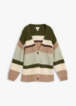bonprix Pullover & Strickjacken|Strickmode^Grobstrickjacke mit Farbverlauf dunkelkhaki