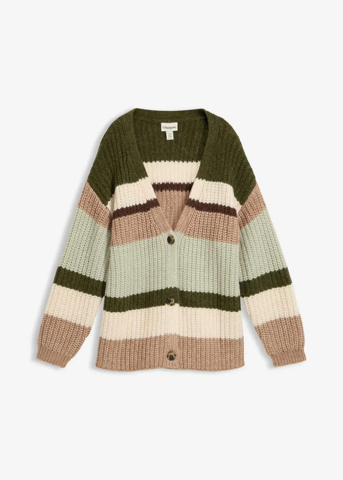 bonprix Pullover & Strickjacken|Strickmode^Grobstrickjacke mit Farbverlauf dunkelkhaki