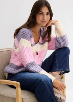 bonprix Bekleidung·Umstandsmode|Bekleidung·Jeans^Grobstrickjacke mit Farbverlauf elfenbein