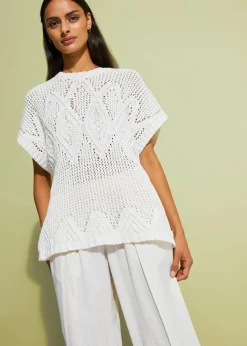 bonprix Strickmode|Pullover & Strickjacken^Grobstrick-Pullover wollweiß