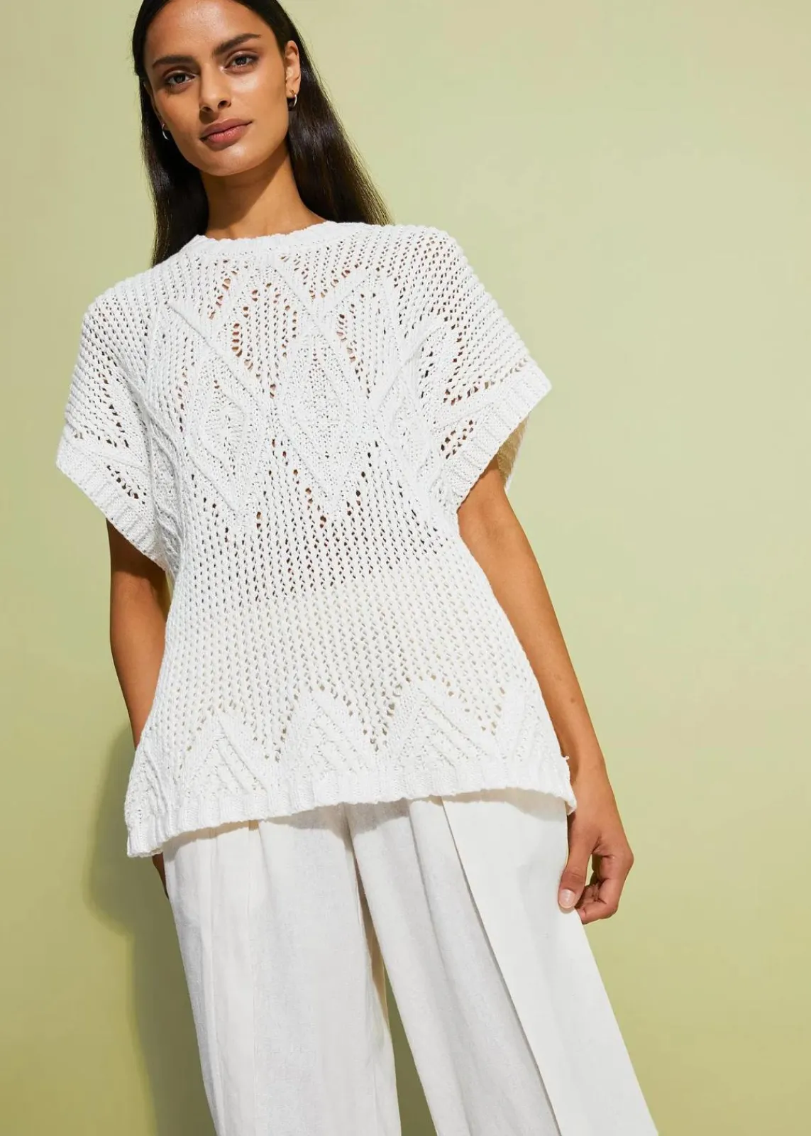 bonprix Strickmode|Pullover & Strickjacken^Grobstrick-Pullover wollweiß