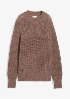 bonprix Pullover & Strickjacken|Strickmode^Grobstrick-Pullover matt braun/dunkelbraun