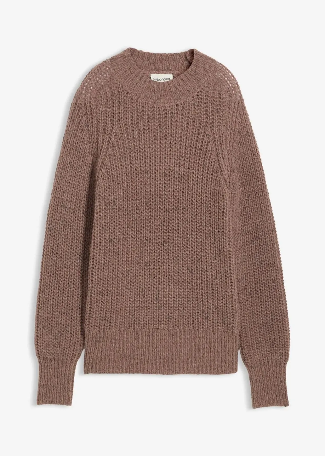 bonprix Pullover & Strickjacken|Strickmode^Grobstrick-Pullover matt braun/dunkelbraun