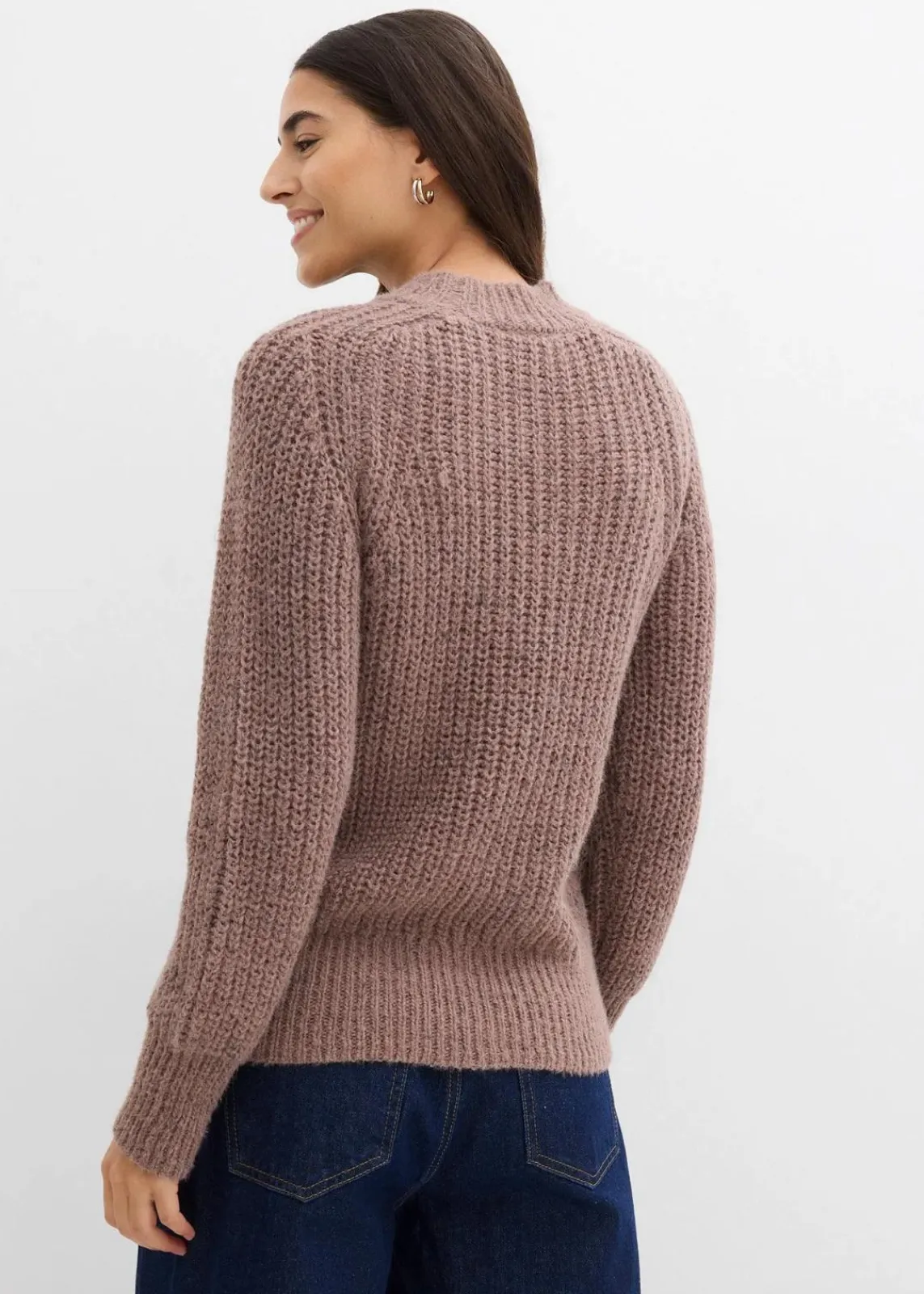 bonprix Pullover & Strickjacken|Strickmode^Grobstrick-Pullover matt braun/dunkelbraun