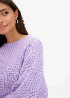 bonprix Bekleidung·Umstandsmode|Strickmode^Grobstrick-Pullover flieder