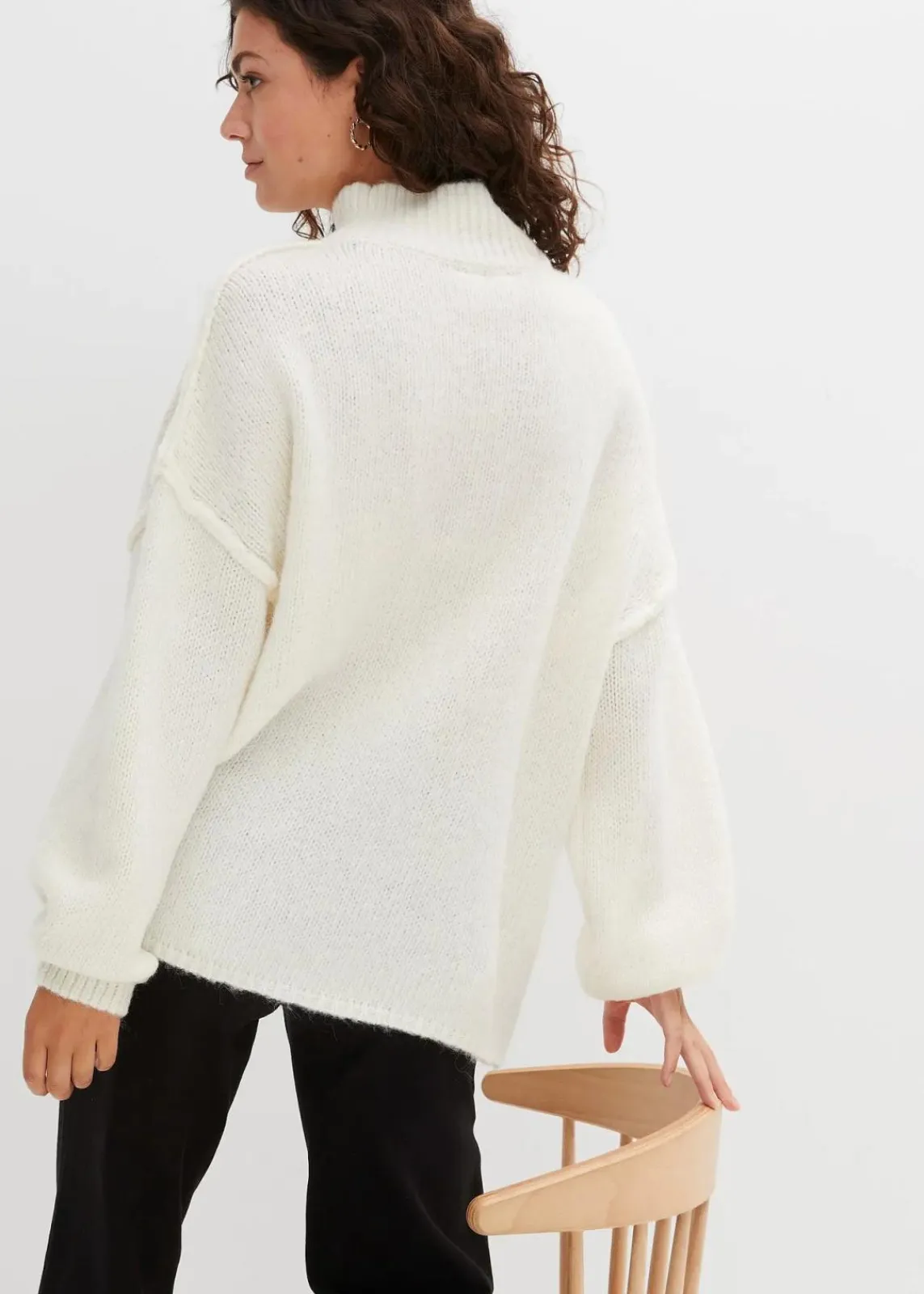 bonprix Strickmode|Pullover & Strickjacken^Grobstrick-Pullover wollweiß