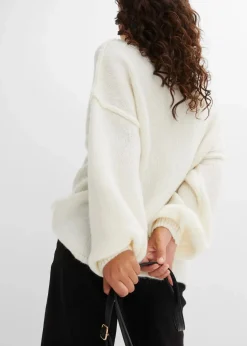 bonprix Strickmode|Pullover & Strickjacken^Grobstrick-Pullover wollweiß