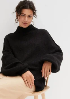bonprix Strickmode|Pullover & Strickjacken^Grobstrick-Pullover schwarz