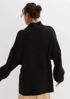 bonprix Strickmode|Pullover & Strickjacken^Grobstrick-Pullover schwarz