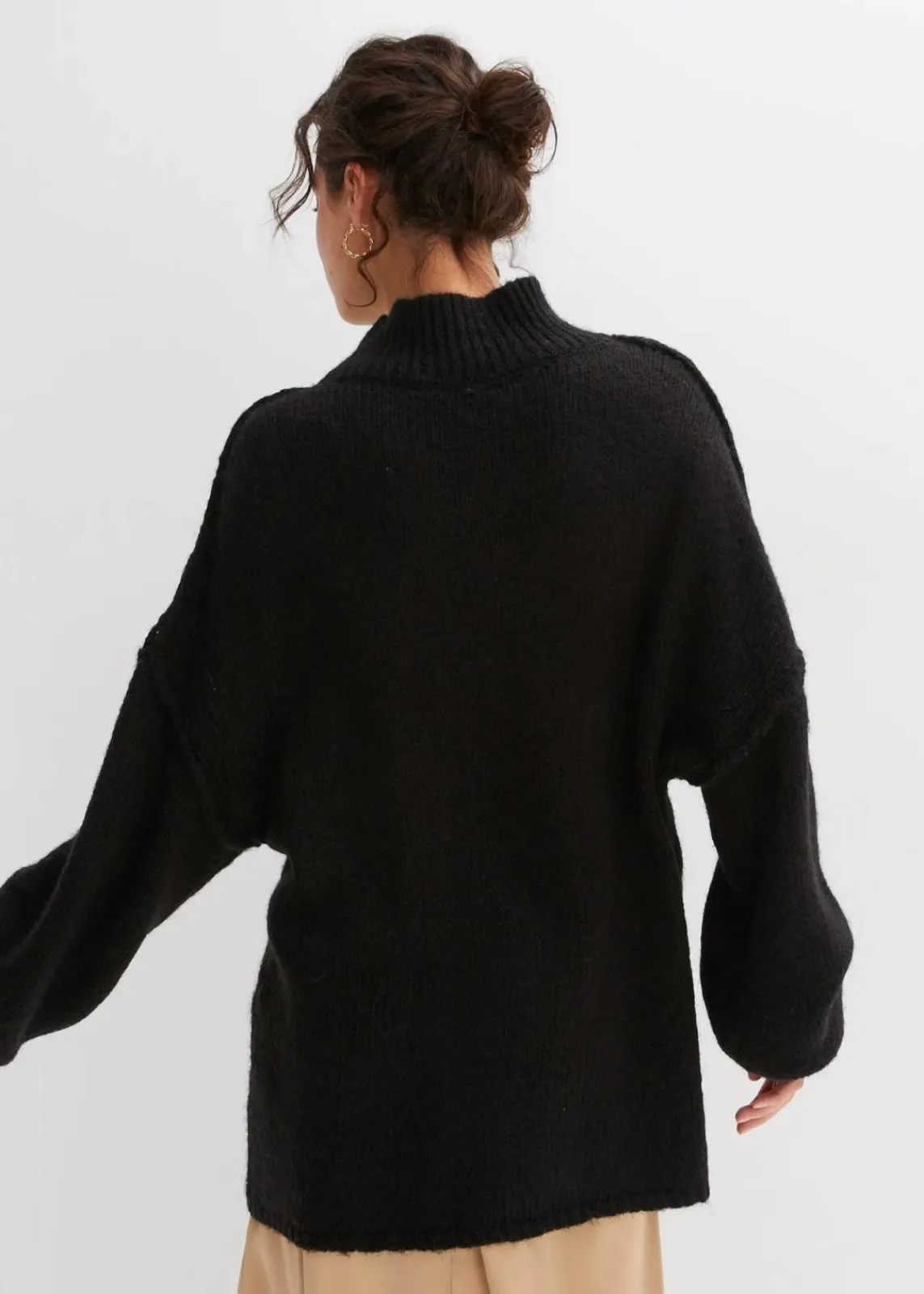 bonprix Strickmode|Pullover & Strickjacken^Grobstrick-Pullover schwarz