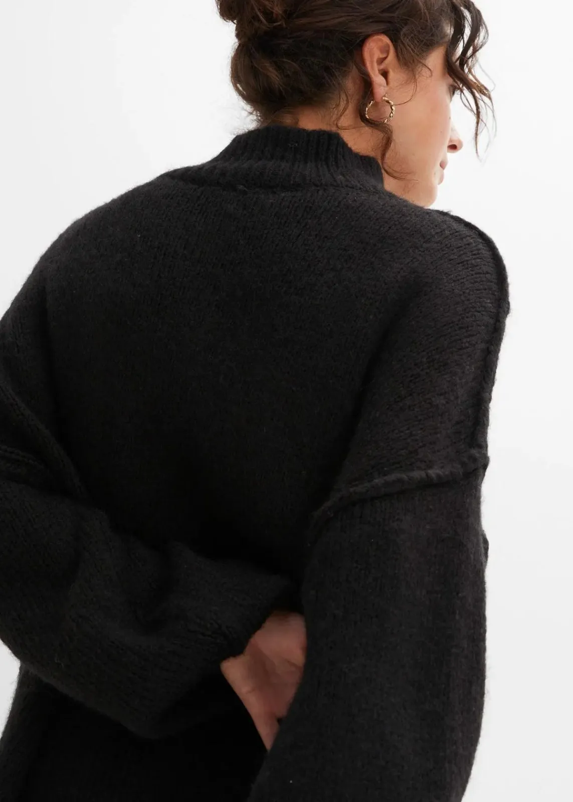 bonprix Strickmode|Pullover & Strickjacken^Grobstrick-Pullover schwarz