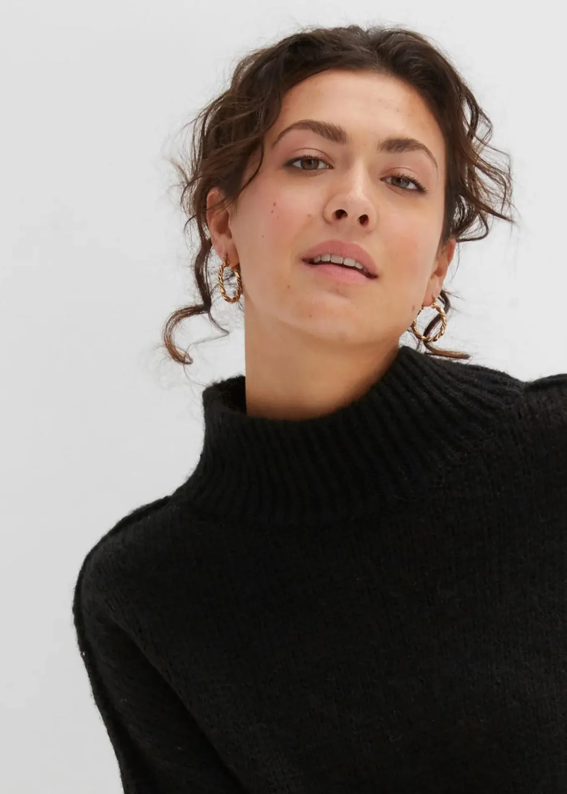 bonprix Strickmode|Pullover & Strickjacken^Grobstrick-Pullover schwarz