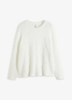 bonprix Pullover & Strickjacken|Bekleidung·Jeans^Grobstrick-Pullover wollweiß