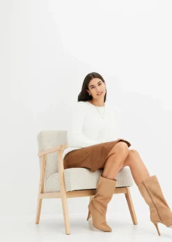 bonprix Pullover & Strickjacken|Bekleidung·Jeans^Grobstrick-Pullover wollweiß