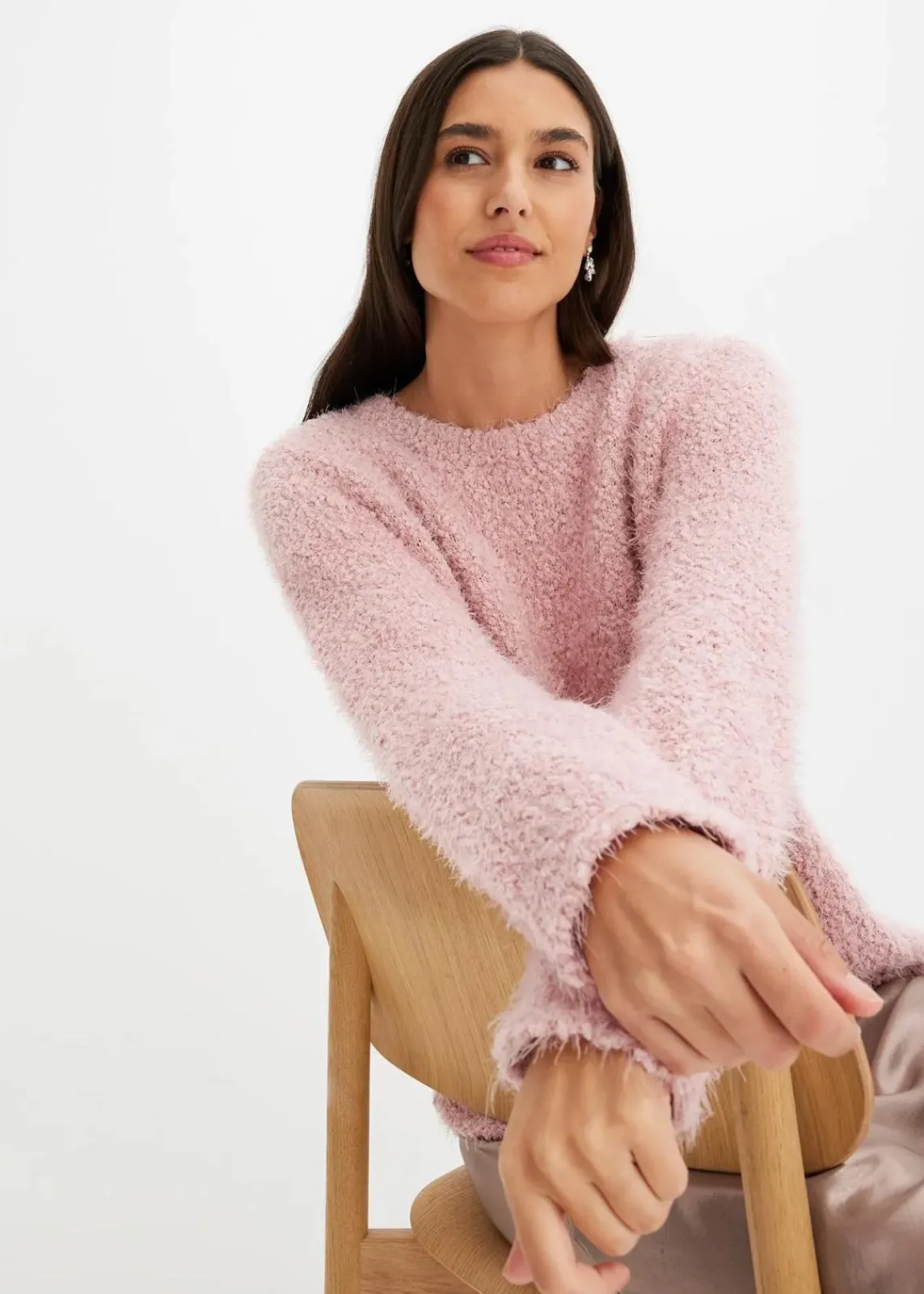 bonprix Bekleidung·Umstandsmode|Strickmode^Grobstrick-Pullover aschrosa
