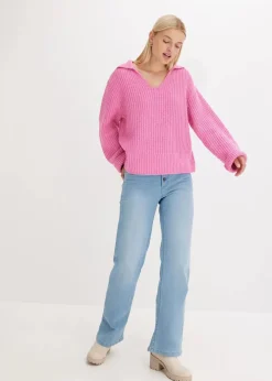 bonprix Bekleidung·Umstandsmode|Bekleidung·Jeans^Grobstrick-Pullover rosapink